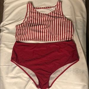 Plus size Two piece high waisted bikini